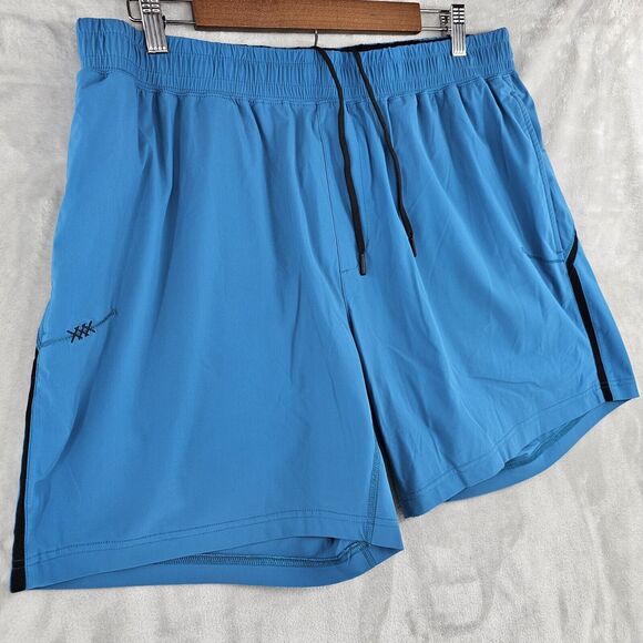 RHONE Athletic Gym Shorts Mens 2XL XXL Bleu Drawstring‎ Polyester - Picture 2 of 8